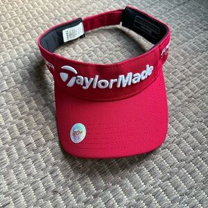 TaylorMade SLDR Tour Preferred Red Golf Visor Hat – UPF 20+ Adjustable